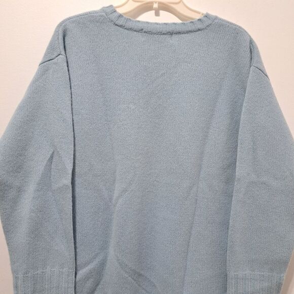 Rosanna Lambswool V Neck Knitwear Long Sleeve Sweater Oversized Small Blu - Picture 10 of 14